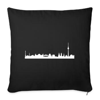 Berlin skyline subtle vector graphic design - Sofa pillowcase 17,3'' x 17,3'' (45 x 45 cm) - black - Front