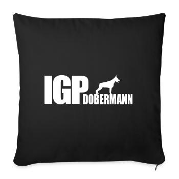IGP DOBERMANN chien chiens Wilsigns chien sport - Housse de coussin décorative 45 x 45 cm - noir - Devant