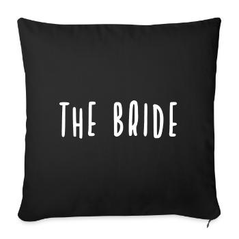 Soirée entre célibataires mariée - blanc - Housse de coussin décorative 45 x 45 cm - noir - Devant