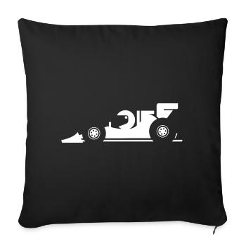 comic formula racing cartoon Rennauto Symbol - Sofakissenbezug 45 x 45 cm - Schwarz - Vorne