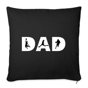 Dad basketball - Sofa pillowcase 17,3'' x 17,3'' (45 x 45 cm) - black - Front