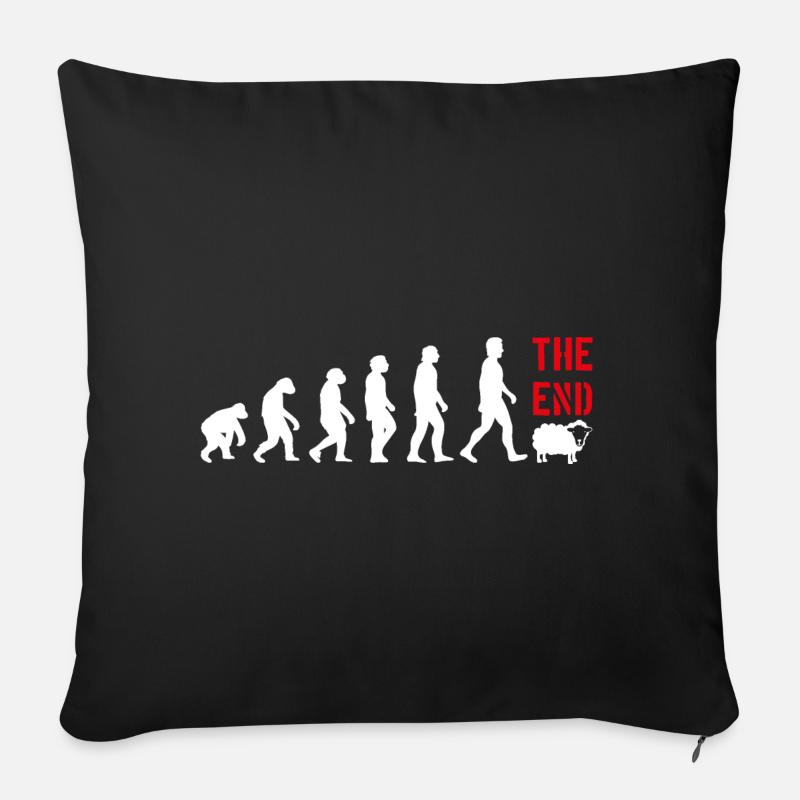 ÉVOLUTION DRÔLE DRÔLE - Housse de coussin décorative 45 x 45 cm - noir