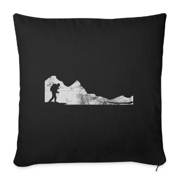 Man in nature for climbers and mountains - Sofa pillowcase 17,3'' x 17,3'' (45 x 45 cm) - black - Front