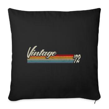 Vintage 1972 Cadeau pour le 49e anniversaire - Housse de coussin décorative 45 x 45 cm - noir - Devant