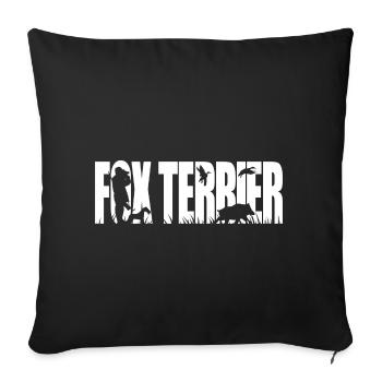FOX TERRIER rauhaar Jagdhund Jagdhunde Wilsigns - Sofakissenbezug 45 x 45 cm - Schwarz - Vorne