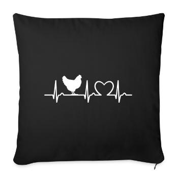 Heart Curve - Pulse Chicken - Chicken Fan Pet - Sofa pillowcase 17,3'' x 17,3'' (45 x 45 cm) - black - Front