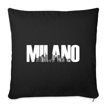 Milan, Italy, Skyline, Europe - Sofa pillowcase 17,3'' x 17,3'' (45 x 45 cm) - black - Front