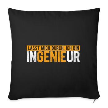 Ingenieur Maschinenbau Student - Sofakissenbezug 45 x 45 cm - Schwarz - Vorne