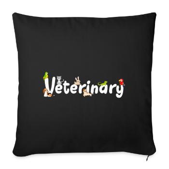 Veterinarian Veterinarian - Sofa pillowcase 17,3'' x 17,3'' (45 x 45 cm) - black - Front