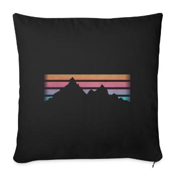 MOUNTAINS - HIKING - RETRO Stripes - Sofa pillowcase 17,3'' x 17,3'' (45 x 45 cm) - black - Front