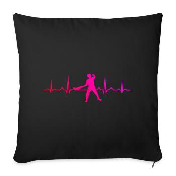 Jai Alai Pelote Basque Pelota vasca Femmes Pelote - Housse de coussin décorative 45 x 45 cm - noir - Devant