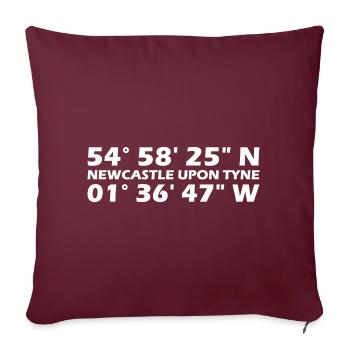 Newcastle upon Tyne coordinates - Sofa pillowcase 17,3'' x 17,3'' (45 x 45 cm) - burgundy - Front
