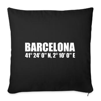 Coordonnées de Barcelone - Housse de coussin décorative 45 x 45 cm - noir - Devant