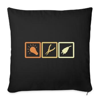 Electrician Tools - Sofa pillowcase 17,3'' x 17,3'' (45 x 45 cm) - black - Front