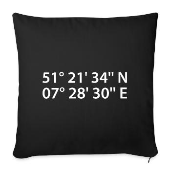 Hagen coordinates - Sofa pillowcase 17,3'' x 17,3'' (45 x 45 cm) - black - Front