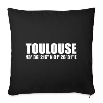 Toulouse Koordinaten - Sofakissenbezug 45 x 45 cm - Schwarz - Vorne