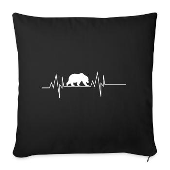 Battement de cœur d’ours - Housse de coussin décorative 45 x 45 cm - noir - Devant