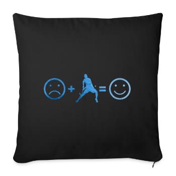 Jeux de floorball Salibandy Innebandy masculin - Housse de coussin décorative 45 x 45 cm - noir - Devant