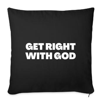 Se mettre en règle avec Dieu - Citations chrétiennes - Housse de coussin décorative 45 x 45 cm - noir - Devant