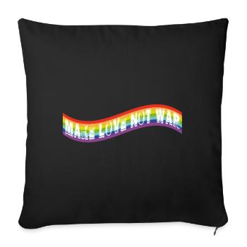 make love not war | Rainbow flag - Sofa pillowcase 17,3'' x 17,3'' (45 x 45 cm) - black - Front