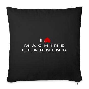 I hate Machine Learning - Sofa pillowcase 17,3'' x 17,3'' (45 x 45 cm) - black - Front