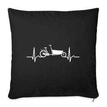 Cool parents ride cargo bikes - Sofa pillowcase 17,3'' x 17,3'' (45 x 45 cm) - black - Front