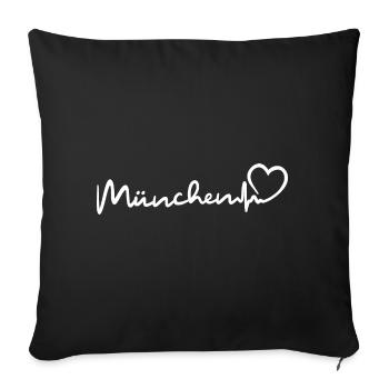 Battement de cœur de Munich - Housse de coussin décorative 45 x 45 cm - noir - Devant