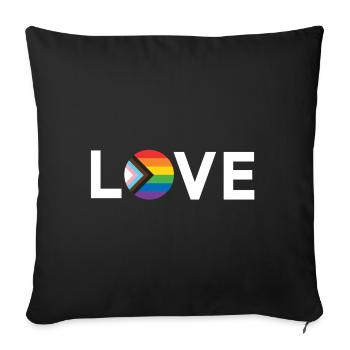 LGBT Pride Month - Love is Love - LGBTQIA+ Flag - Sofa pillowcase 17,3'' x 17,3'' (45 x 45 cm) - black - Front