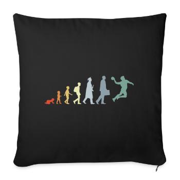 Vintage Handball Evolution - Sofa pillowcase 17,3'' x 17,3'' (45 x 45 cm) - black - Front