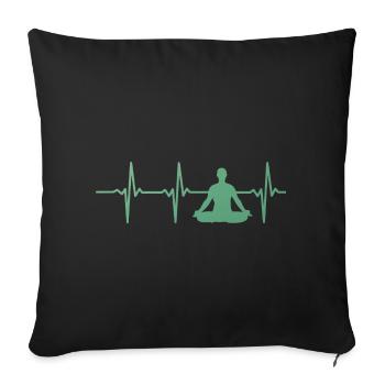 Heartbeat Meditation Silhouette - Sofa pillowcase 17,3'' x 17,3'' (45 x 45 cm) - black - Front