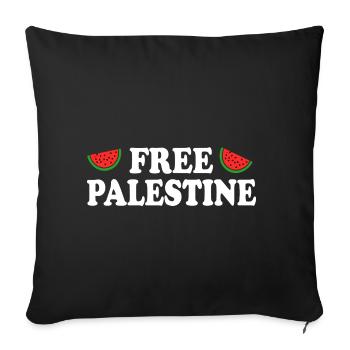 Free palestine - Housse de coussin décorative 45 x 45 cm - noir - Devant