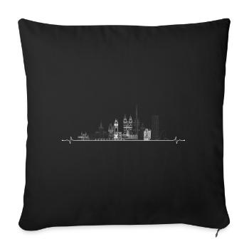 Pulsation urbaine de la ligne d’horizon - Housse de coussin décorative 45 x 45 cm - noir - Devant