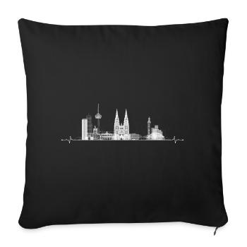City Skyline Silhouette - Sofa pillowcase 17,3'' x 17,3'' (45 x 45 cm) - black - Front