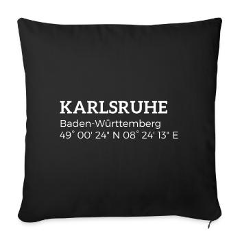 les coordonnées de Karlsruhe Baden-Württemberg - Housse de coussin décorative 45 x 45 cm - noir - Devant