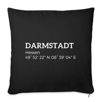 Darmstadt Hesse coordinates - Sofa pillowcase 17,3'' x 17,3'' (45 x 45 cm) - black - Front