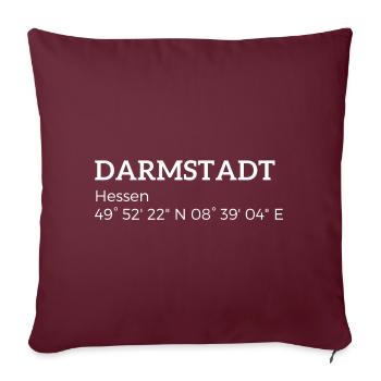 Darmstadt Hesse coordinates - Sofa pillowcase 17,3'' x 17,3'' (45 x 45 cm) - burgundy - Front