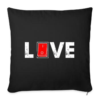 Carte d’amour Icône rouge audacieuse - Housse de coussin décorative 45 x 45 cm - noir - Devant