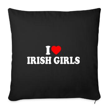 I love irish girls - Housse de coussin décorative 45 x 45 cm - noir - Devant