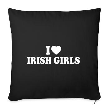 I love irish girls - Housse de coussin décorative 45 x 45 cm - noir - Devant