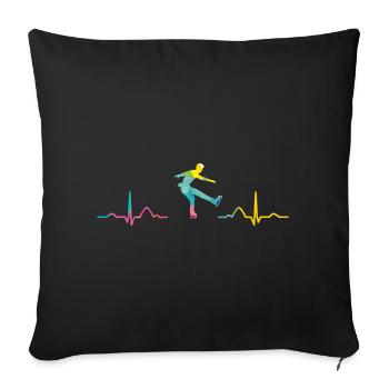 Figure Skating Ice Skating Figure Skating - Sofa pillowcase 17,3'' x 17,3'' (45 x 45 cm) - black - Front
