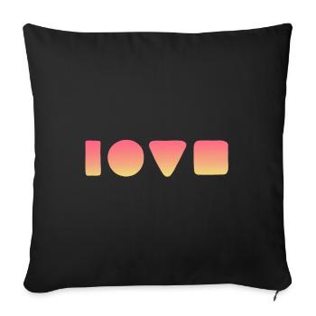 love - Sofa pillowcase 17,3'' x 17,3'' (45 x 45 cm) - black - Front