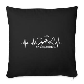 Alpenüberquerung E5 - Sofakissenbezug 45 x 45 cm - Schwarz - Vorne