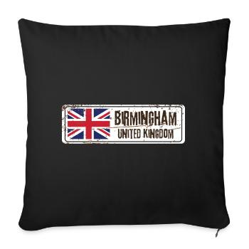 Birmingham Royaume-Uni Drapeau - Housse de coussin décorative 45 x 45 cm - noir - Devant
