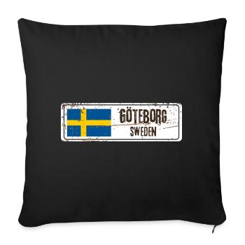 Göteborg Sweden Flag - Sofa pillowcase 17,3'' x 17,3'' (45 x 45 cm) - black - Front