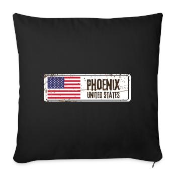 Phoenix United States Flag - Sofa pillowcase 17,3'' x 17,3'' (45 x 45 cm) - black - Front