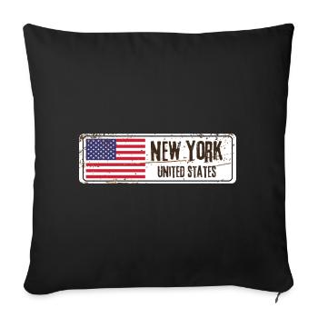 New York United States Flag - Sofa pillowcase 17,3'' x 17,3'' (45 x 45 cm) - black - Front