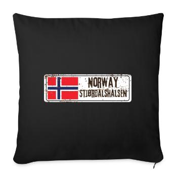 Stjørdalshalsen, Norvège - Housse de coussin décorative 45 x 45 cm - noir - Devant