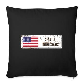 Seattle, Vereinigte Staaten - Sofakissenbezug 45 x 45 cm - Schwarz - Vorne