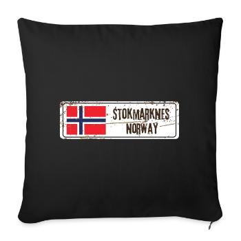 Stokmarknes, Norvège - Housse de coussin décorative 45 x 45 cm - noir - Devant