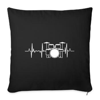 Battement de cœur du batteur - Housse de coussin décorative 45 x 45 cm - noir - Devant